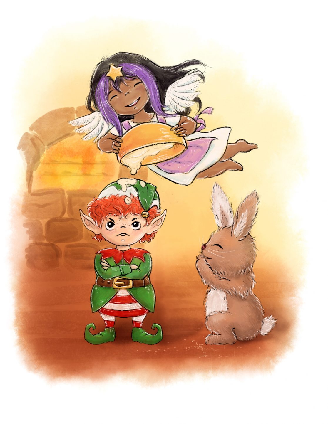 Illustration für Himmeldonnerglöckchen von Jasmin Zipperling: Weihnachtsbäckerei (c) Esther Wagner