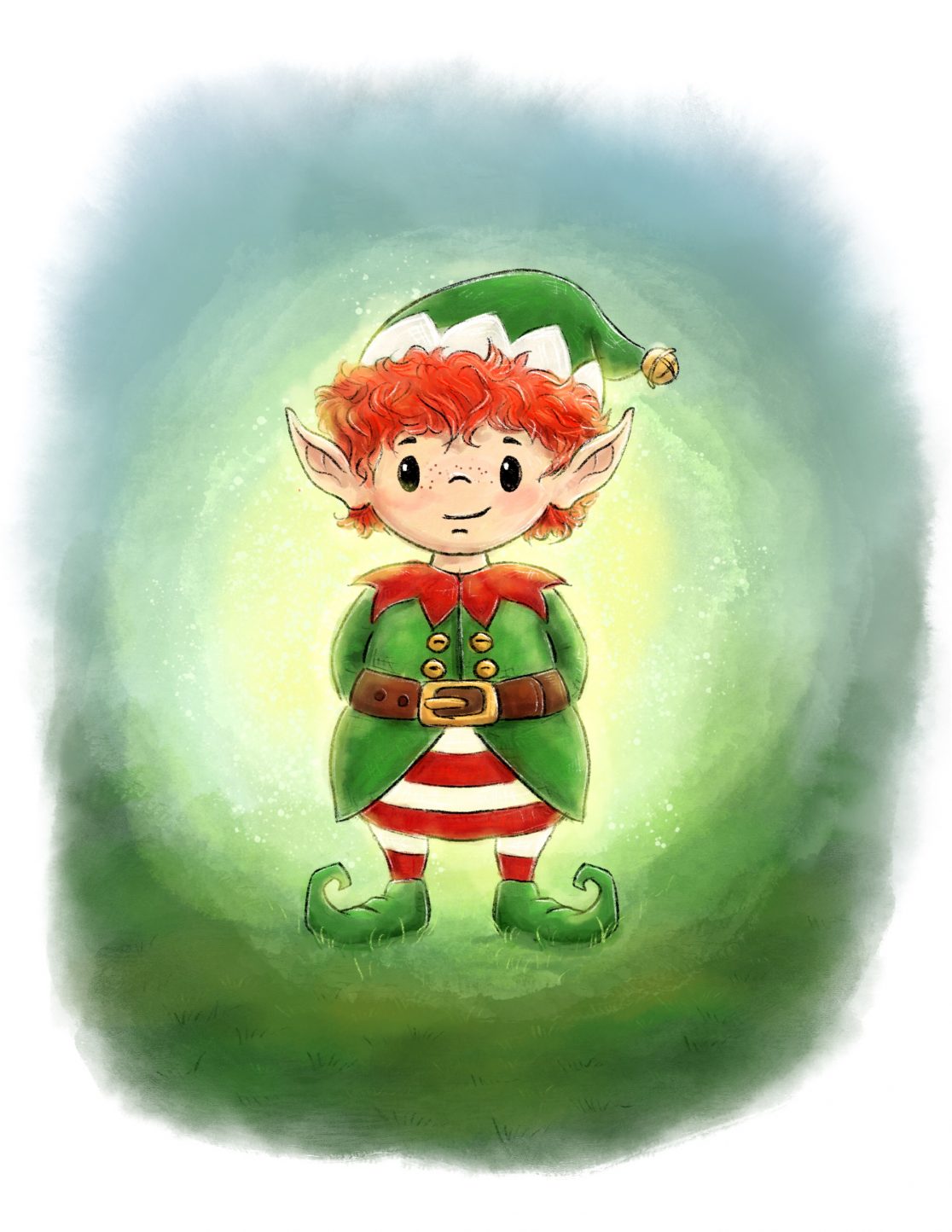 Illustration für Himmeldonnerglöckchen von Jasmin Zipperling: Michi, der Weihnachtswichtel(c) Esther Wagner